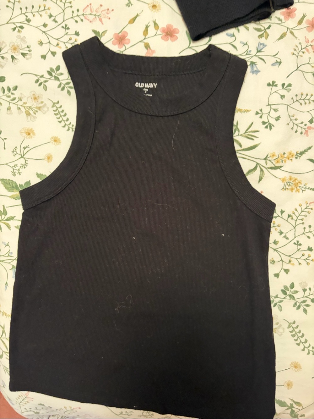 Old Navy Black Ribbed Crewneck Tank